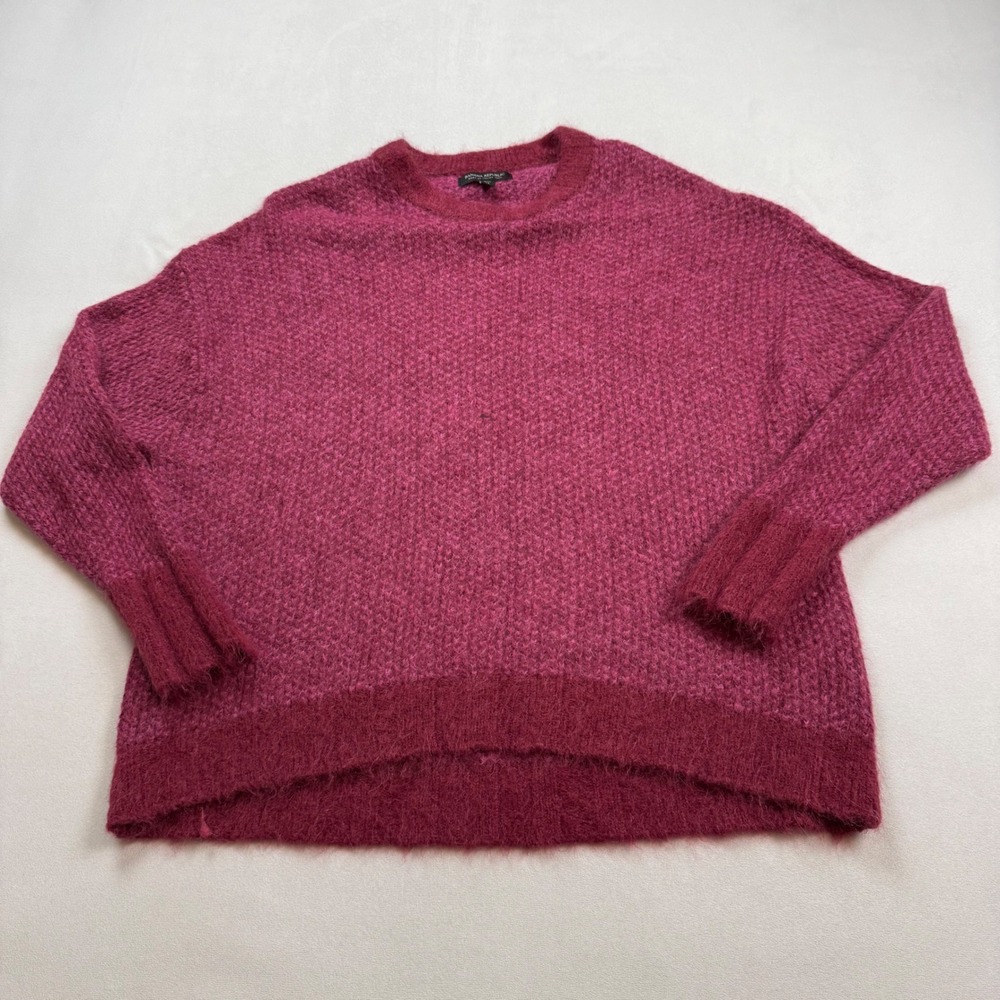 Banana Republic Fluffy Oversized Alpaca Blend Sweater Magenta Pink Petite Medium